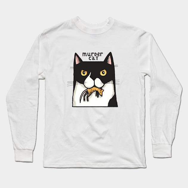 Murder Cat Long Sleeve T-Shirt by JCPhillipps